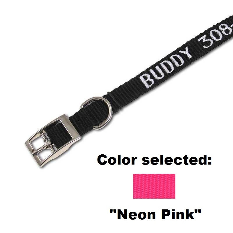 Traditional Collar - 5/8" Width - with Embroidery, - Lucky Pet